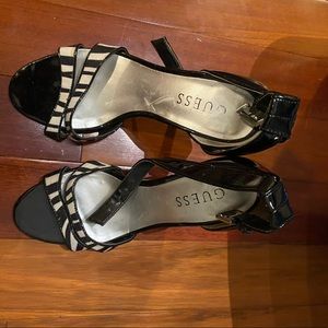 Guess zebra print heels
